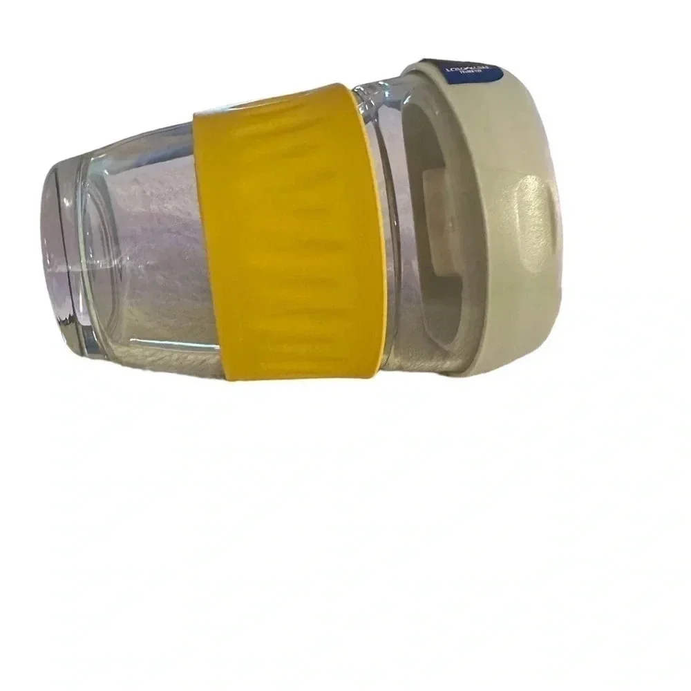 New‎ LovWish Glass Reusable Tea and Coffee Cup Travel Mug Yellow